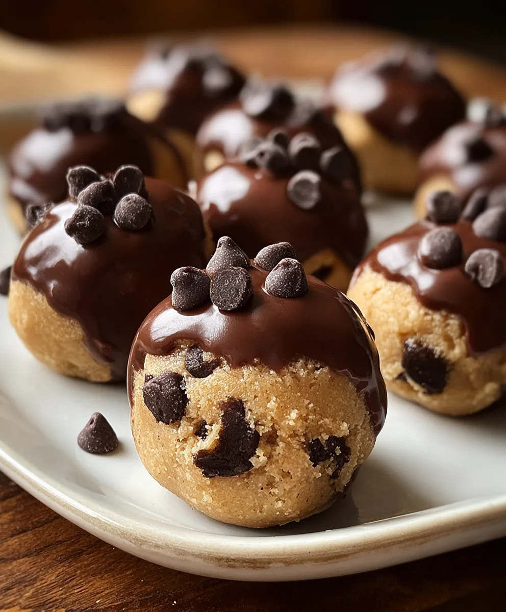 Chocolate Dipped Cookie Dough Bites-Easy No-Bake Treat