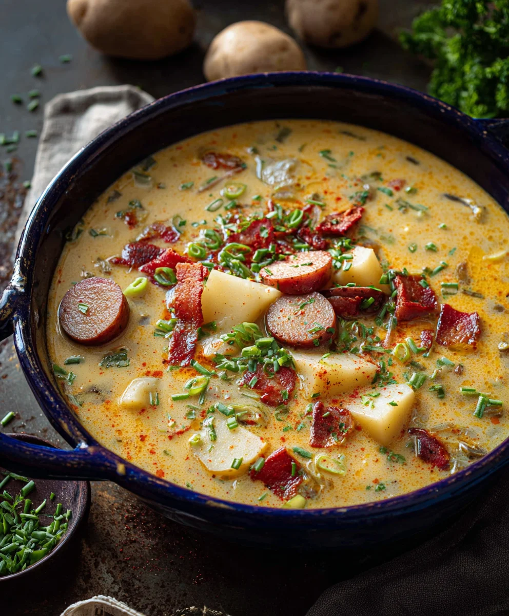 Hearty Cajun Potato Soup-Creamy & Delicious