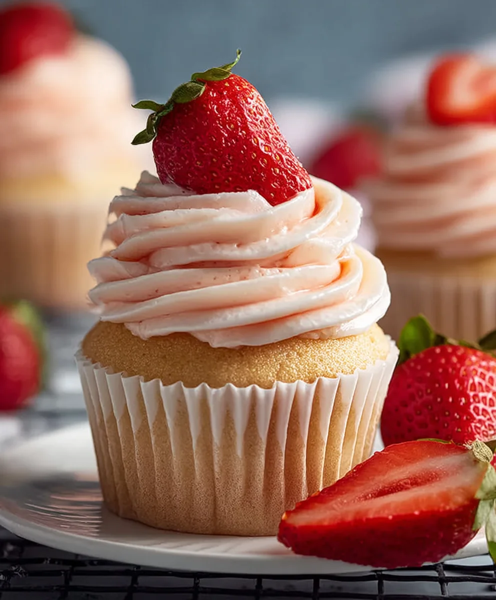 Fresh Strawberry Cupcakes-Easy & Delicious Recipe
