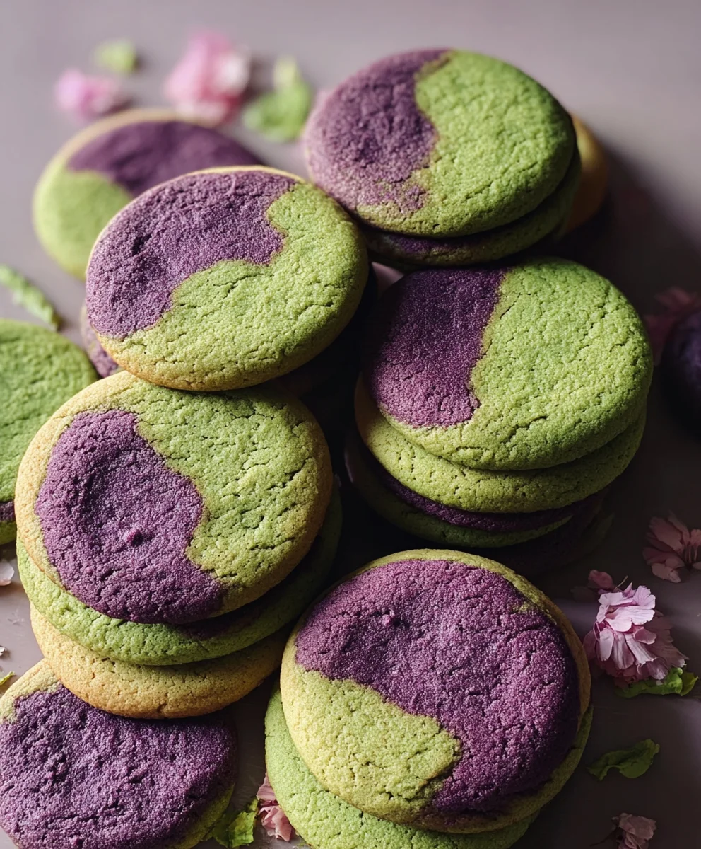 Matcha Ube Cookies - Vibrant Flavorful Baked Treats