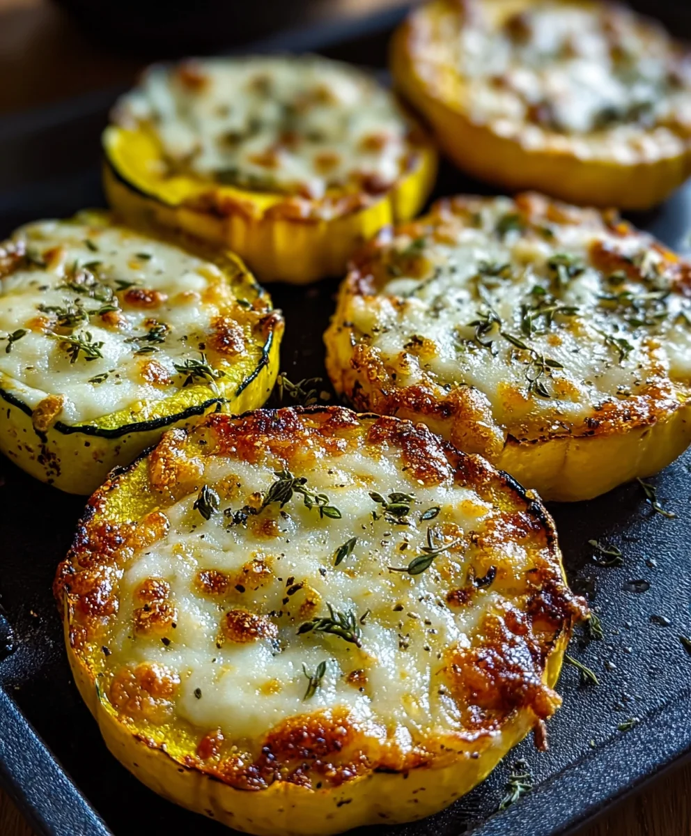 Cheesy Baked Squash Rounds-Easy Delicious Recipe