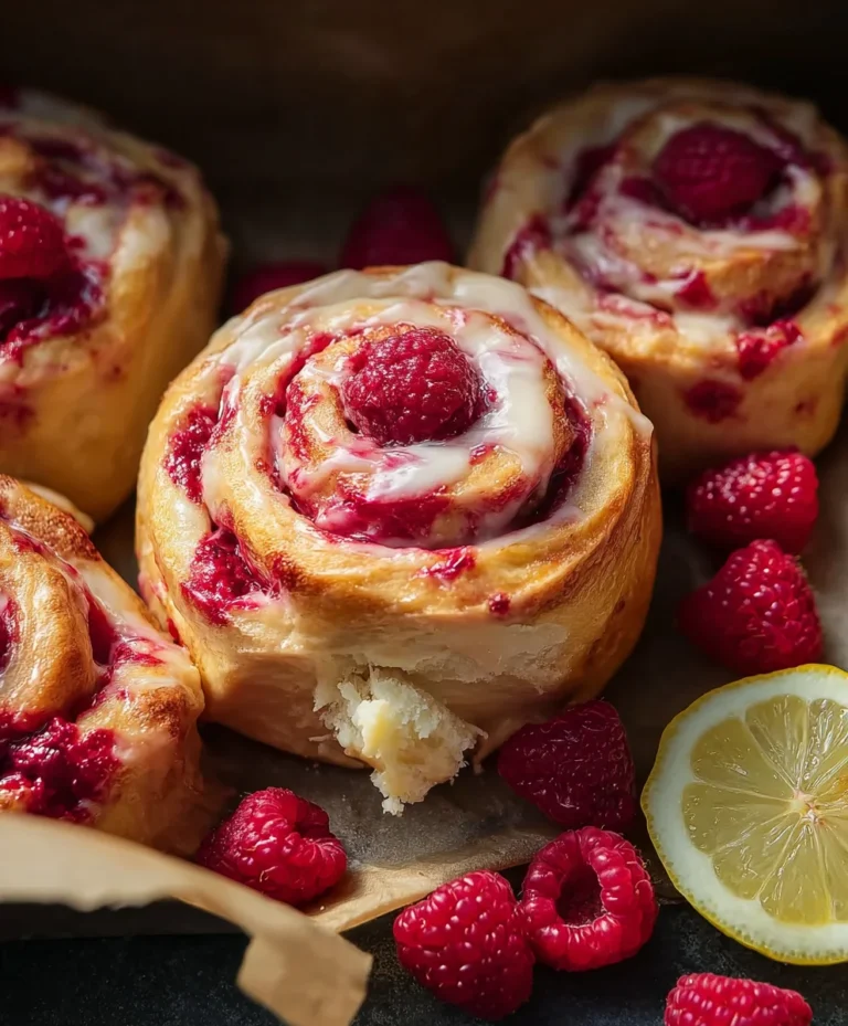 Brioche Raspberry Lemon Rolls- Sweet & Zesty Breakfast Treat