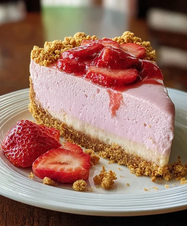 Pink Strawberry Crunch Cheesecake