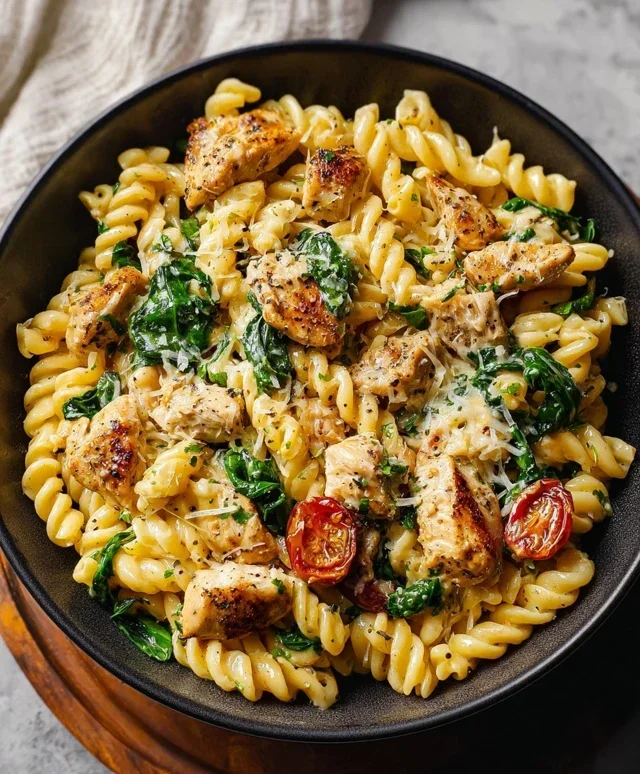 Healthy Garlic Parmesan Chicken Pasta