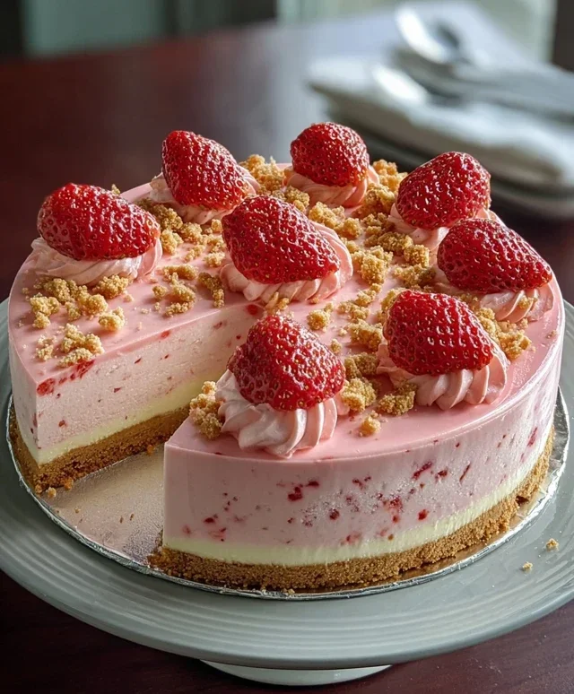 Strawberry Crunch Pink Cheesecake