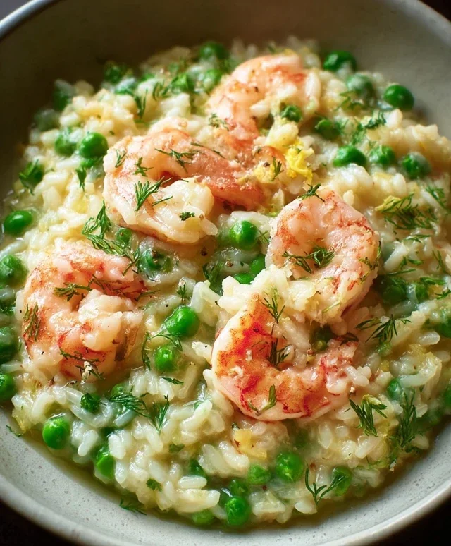 Shrimp Risotto with Peas