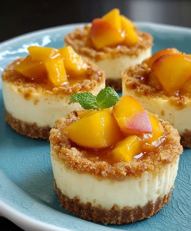 Peach Cobbler Mini Cheesecakes