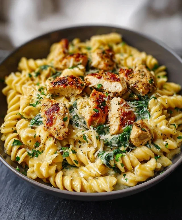 Healthy Garlic Parmesan Chicken Pasta