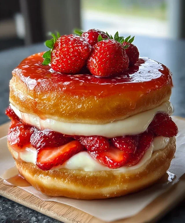 Strawberry Cheesecake Doughnut Burger