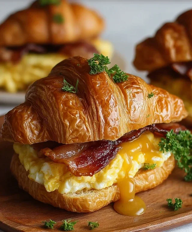 Killer Maple Mustard Croissant Breakfast Sandwiches