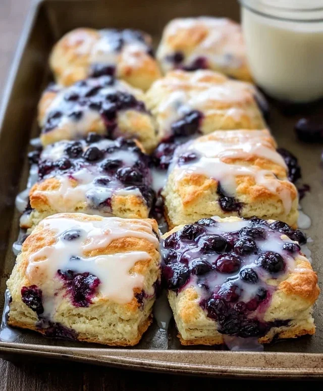 Glazed Blueberry Butter Swim Biscuits