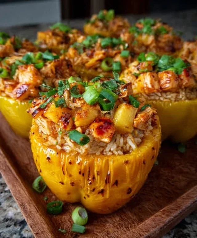 Teriyaki Pineapple Chicken and Rice Stuffed Peppers: A Sweet and Savory Meal