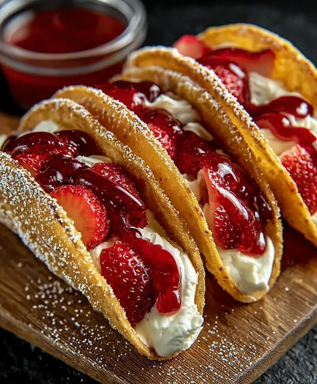 Strawberry Cheesecake Dessert Tacos