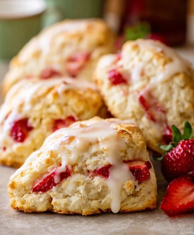 Strawberry Lemon Cream Scones