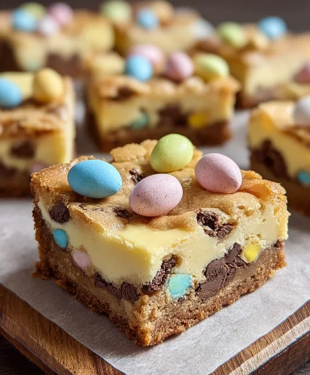 Mini Egg Cheesecake Cookie Bars