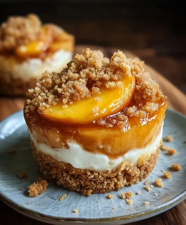 Stuffed Peach Cobbler Mini Cheesecake