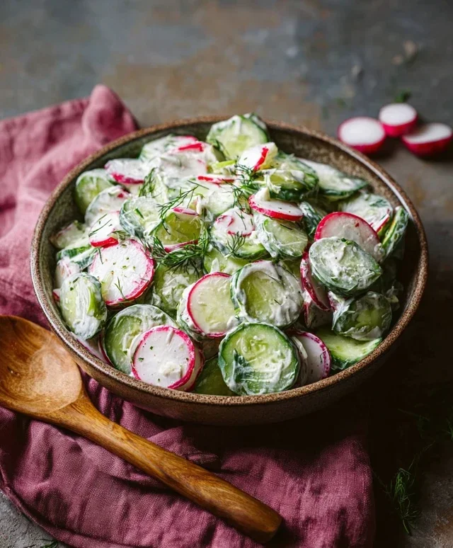 Creamy Cucumber Radish Salad