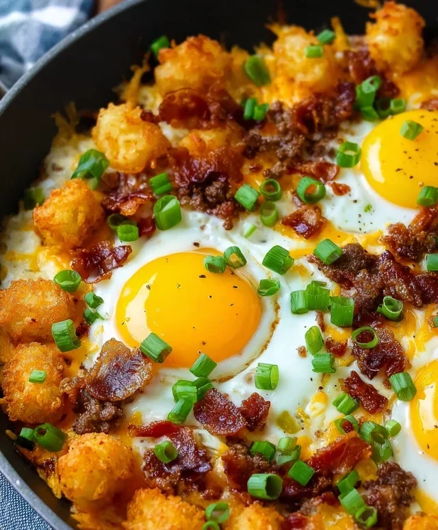 Beef Beef Bacon Egg And Cheese Breakfast Totchos