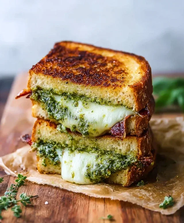 Sourdough Pesto Grilled Cheese