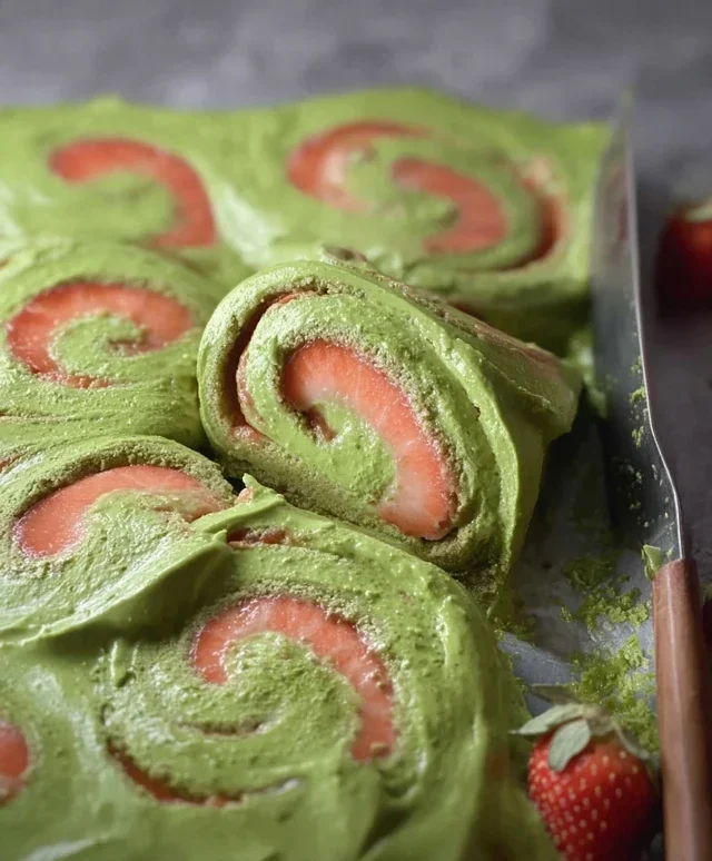 Strawberry Matcha Latte Rolls