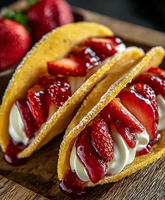 Strawberry Cheesecake Dessert Tacos