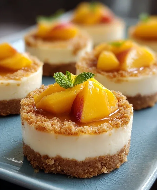 Peach Cobbler Mini Cheesecakes