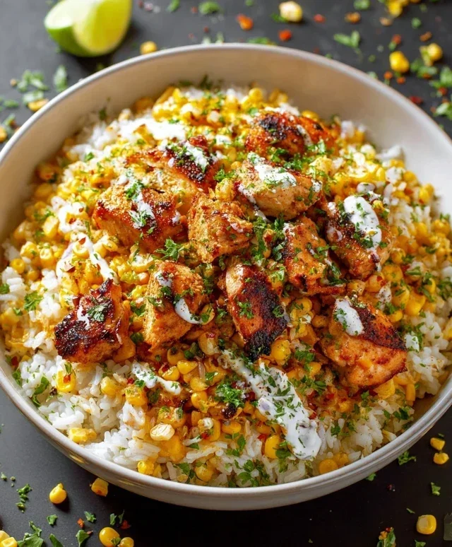 Street Corn Chicken Rice Bowl