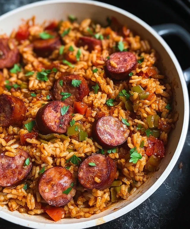 One Pot Smoked Sausage And Rice