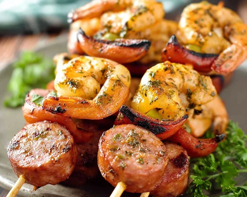 Sausage and Shrimp Kabobs