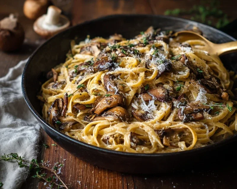 Caramelized Leek and Mushroom Gruyere Pasta