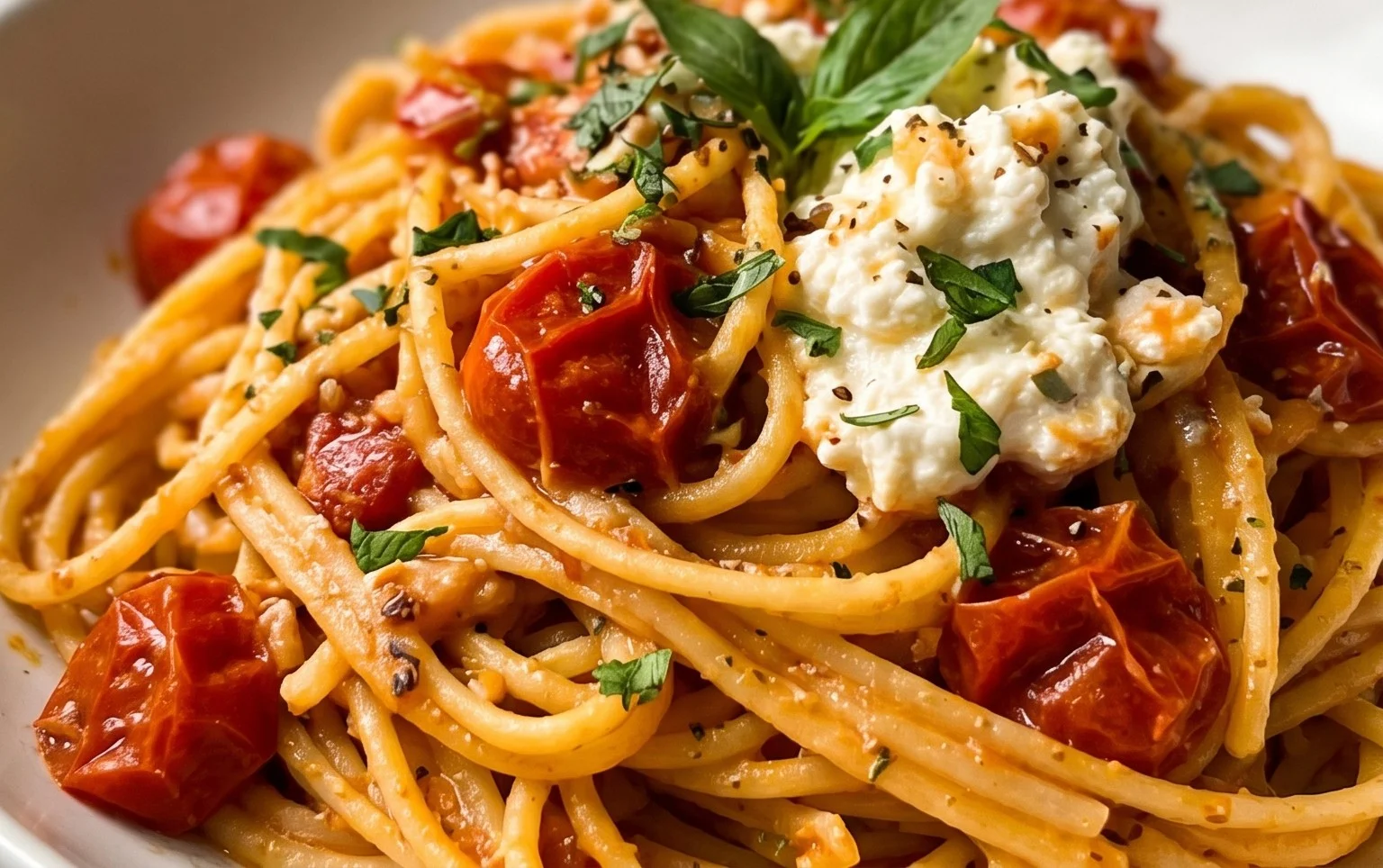 Roasted Tomato and Garlic Ricotta Pasta