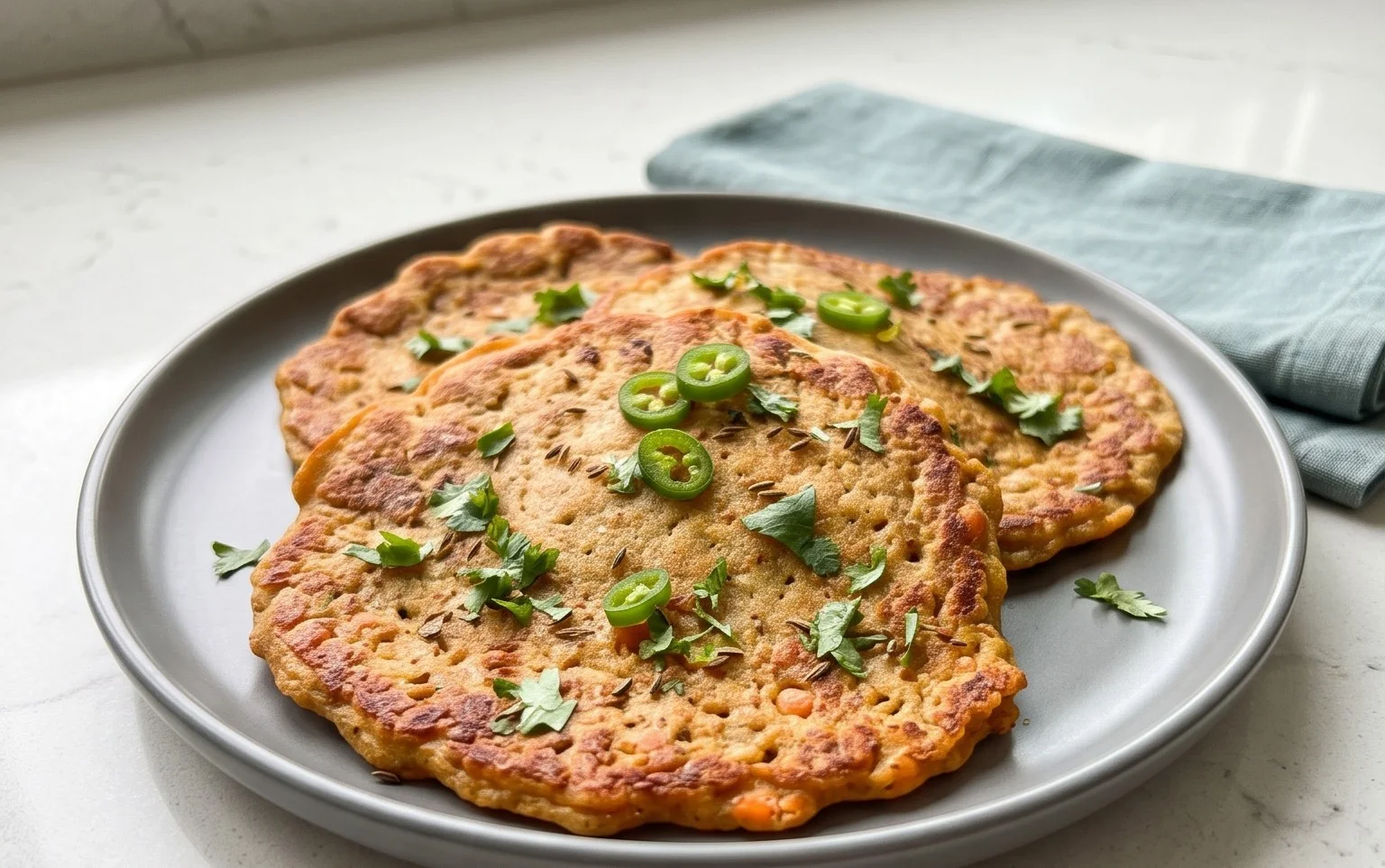 Masoor Dal Chilla | Savory Red Lentil Pancakes