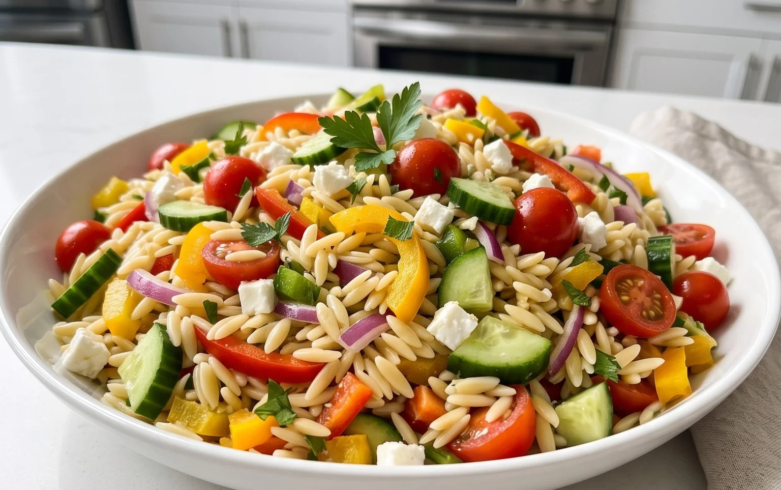 Rainbow Orzo Salad