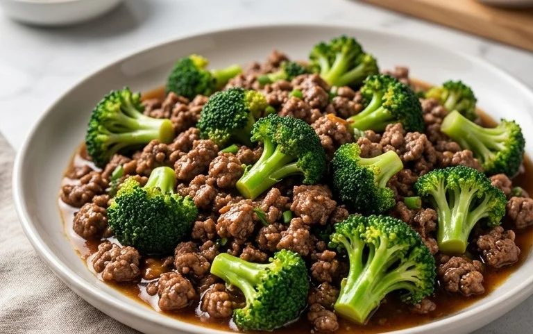 Ground Beef and Broccoli
