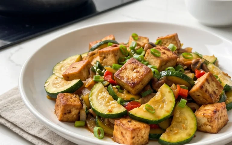 Zucchini Stir Fry With Tofu (Vegan)