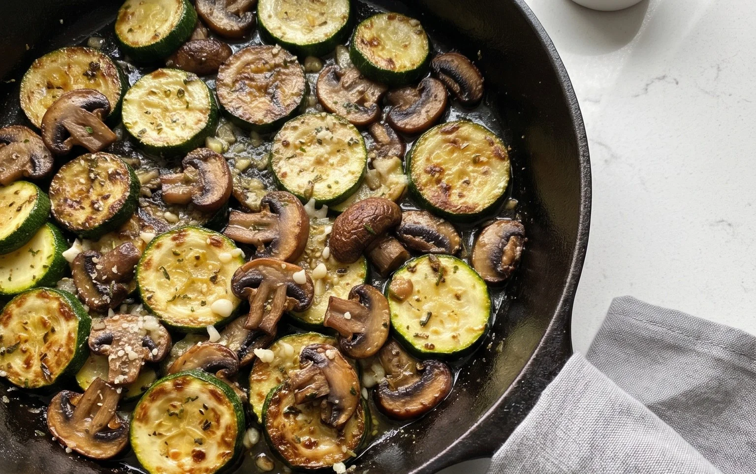 Skillet Zucchini and Mushrooms