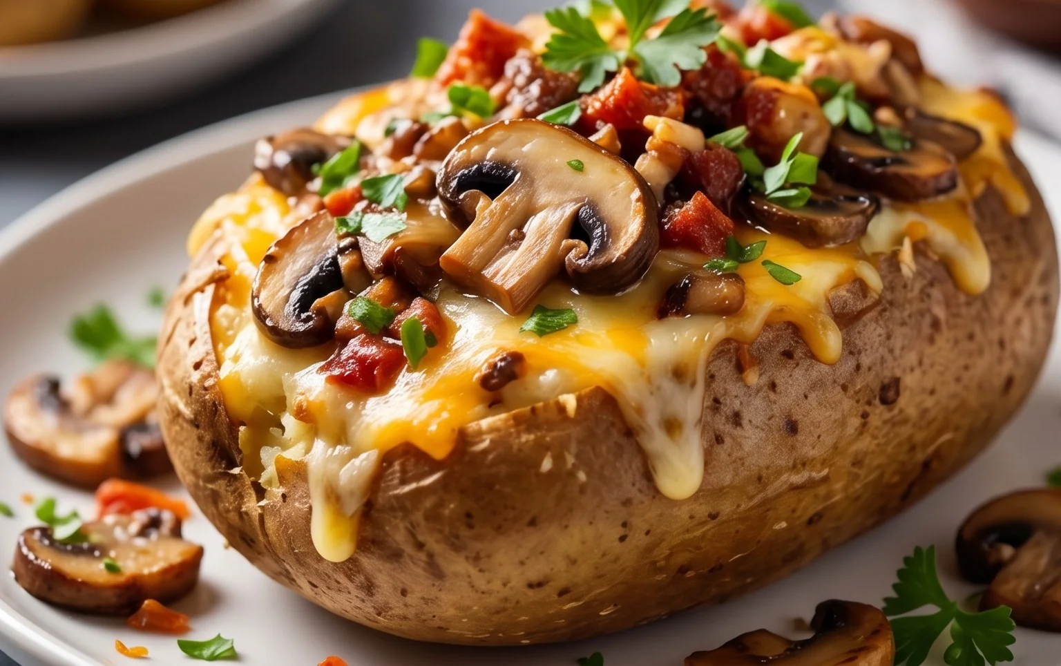 The Ultimate Stuffed Baked Potatoes with Mushrooms