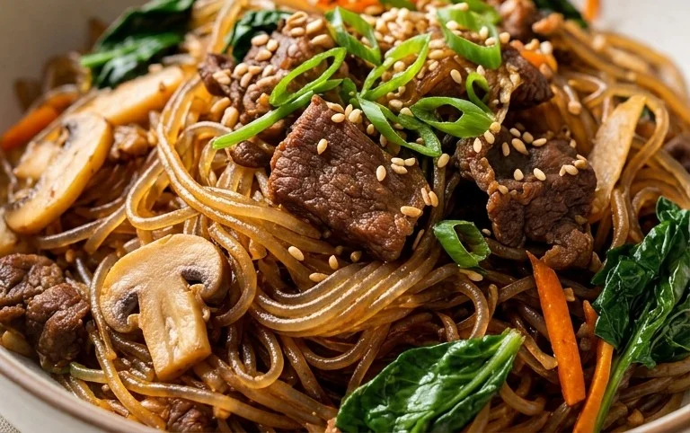 Japchae (Korean Glass Noodle Stir Fry)