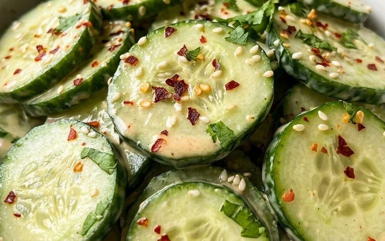 Creamy Asian Cucumber Salad Bowl