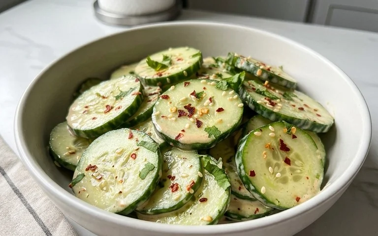 Creamy Asian Cucumber Salad Bowl