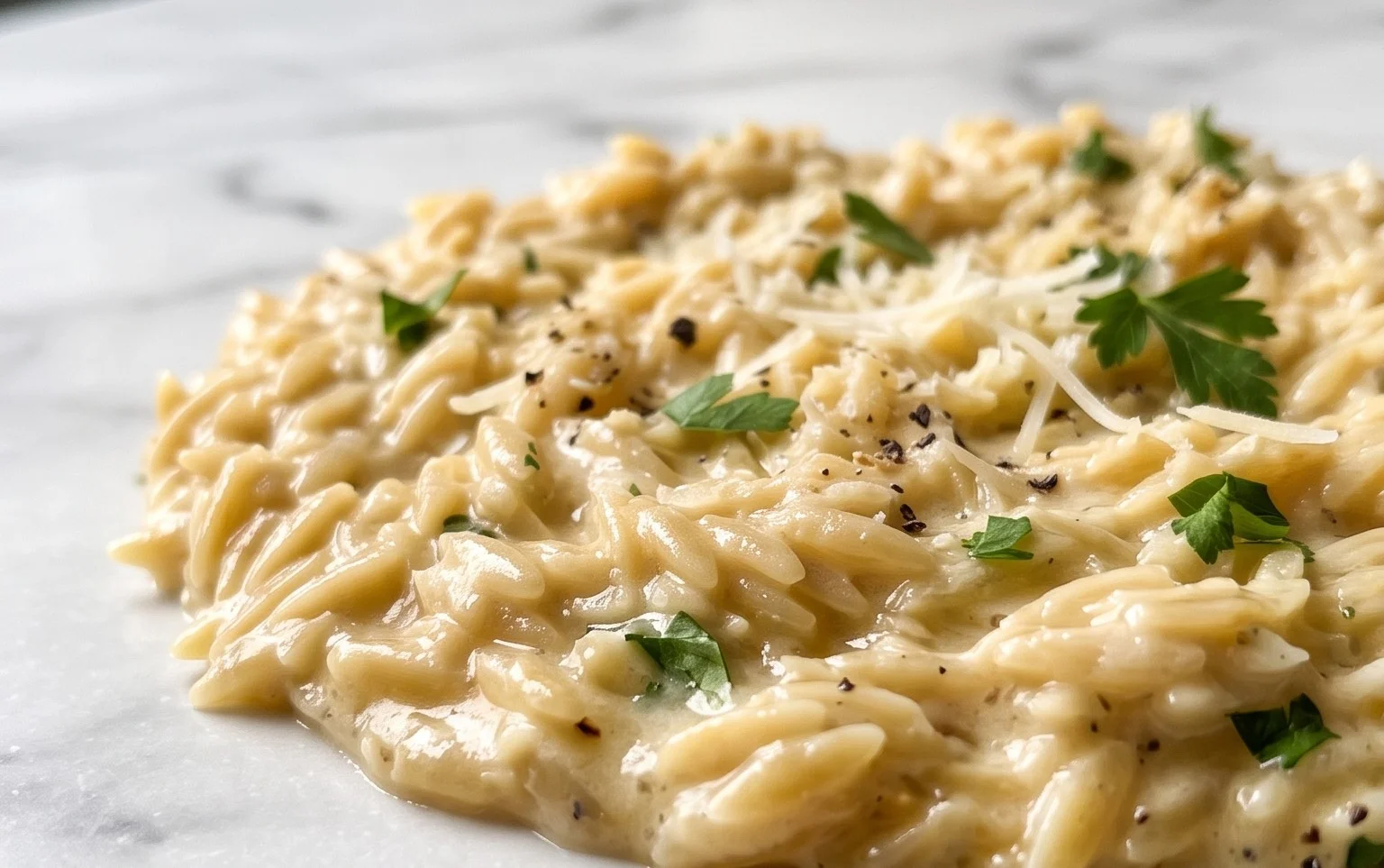 Creamy Garlic Parmesan Orzo