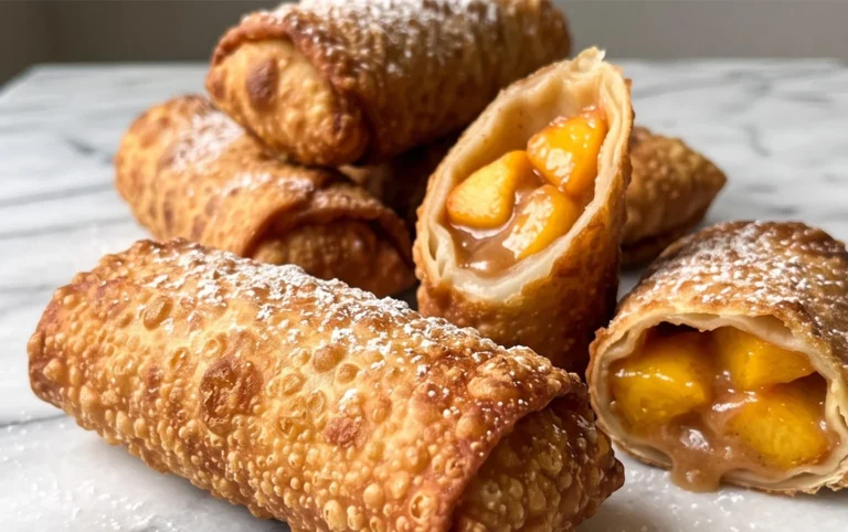 Peach Cobbler Egg Rolls