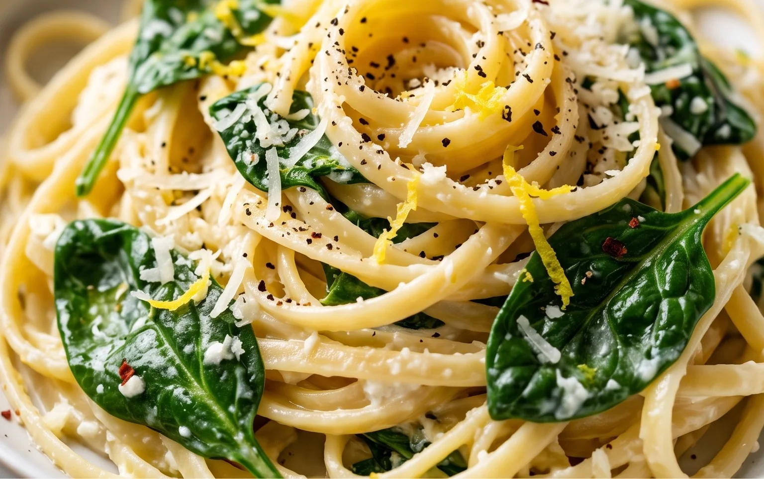 Lemon ricotta pasta & spinach