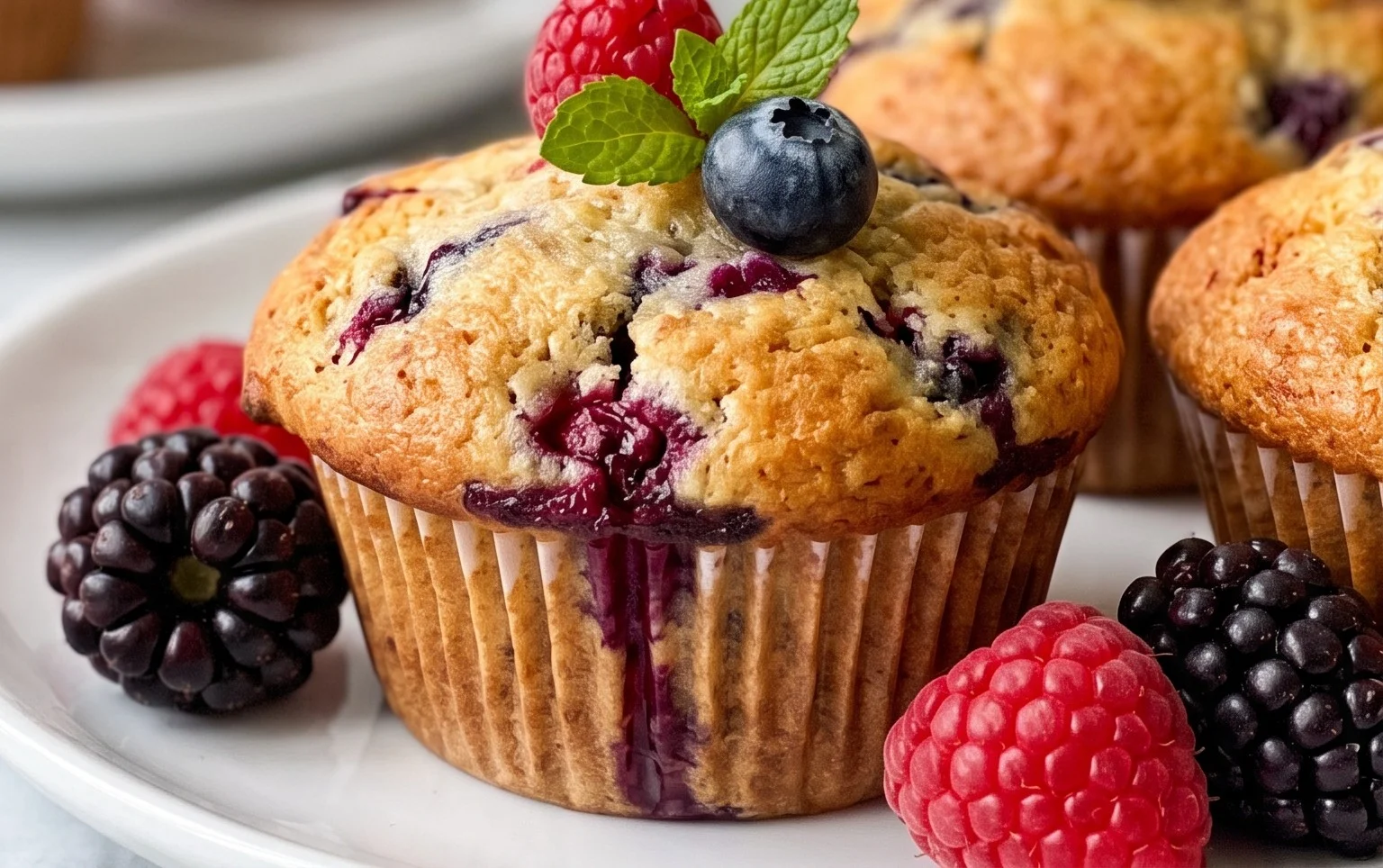 Bakery Style Mixed Berry Muffins | with Frozen Berries
