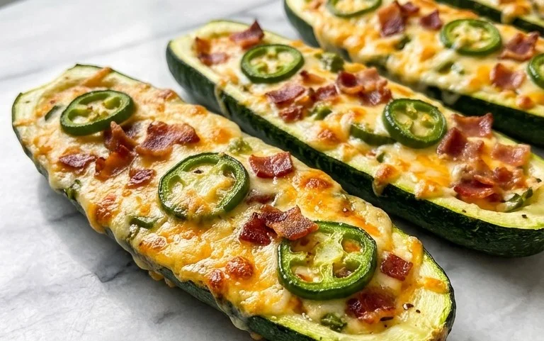 Jalapeno Popper Zucchini Boats