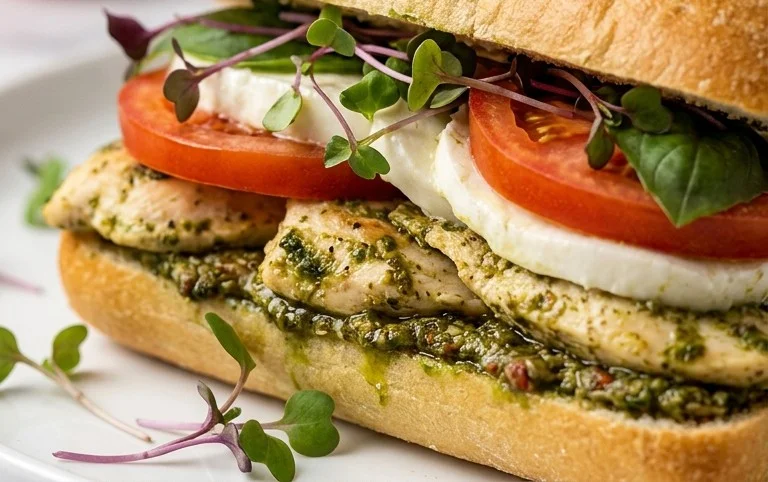 Chicken Pesto Caprese Sandwich