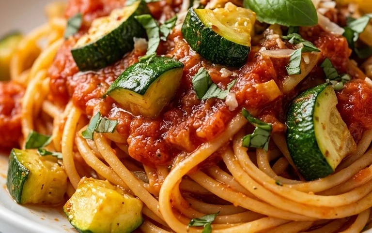 Healthy Tomato Zucchini Pasta