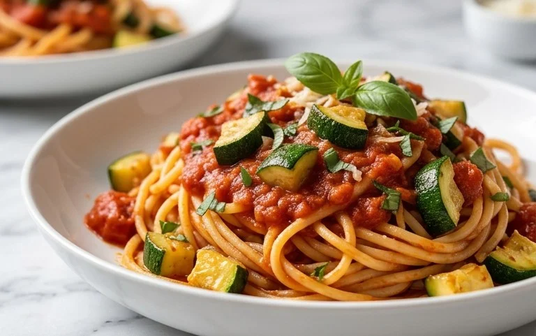Healthy Tomato Zucchini Pasta
