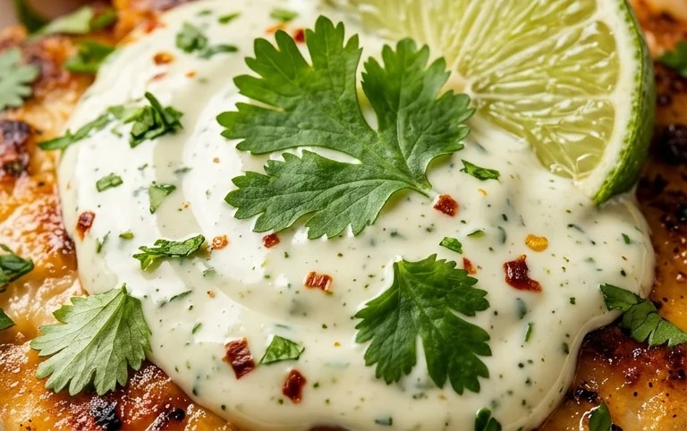 Creamy Garlic Lime Cilantro Sauce