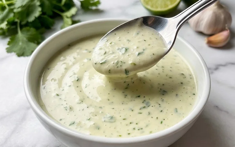 Creamy Garlic Lime Cilantro Sauce